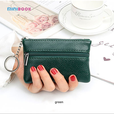 ISO9001 Certified Short Zipper Wallet with Vintage Style Minibook Keychain Coin Purse