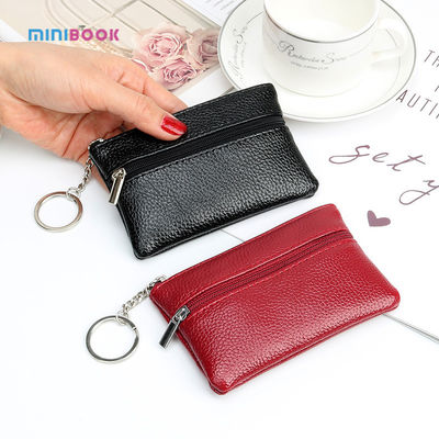 ISO9001 Certified Short Zipper Wallet with Vintage Style Minibook Keychain Coin Purse