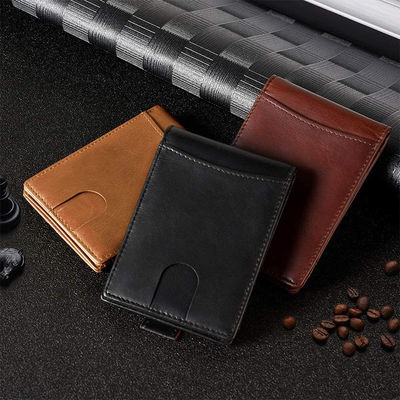 Mens Slim Carbon Fiber Leather Wallet with Rfid Blocking and Front Pocket Card Slots