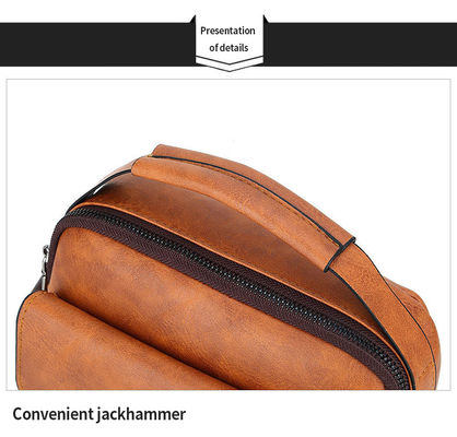 Customized LOGO Waterproof Mens Bags Vintage Style PU Leather Messenger Bag For Office