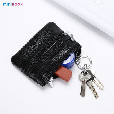 2023 Fashion Designer Bags Genuine Leather Coin Purse with Key Ring in Pure Colors
