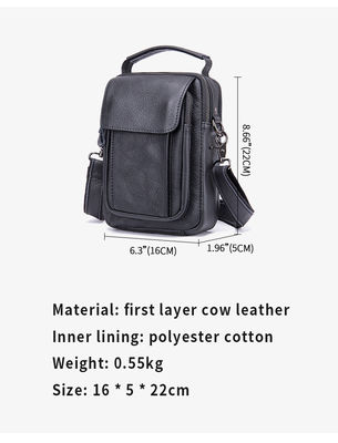 Genuine Leather Men Messenger Bag Vintage Style Calfskin Crossbody Shoulder Bag for Men