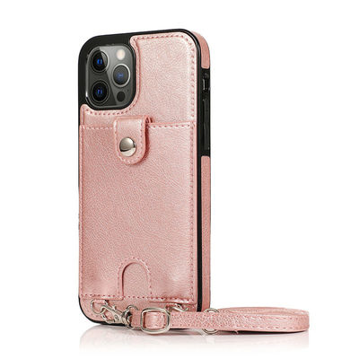 Men's Crossbody Leather Case for iPhone 12 Pro Max Shockproof and Functional Design