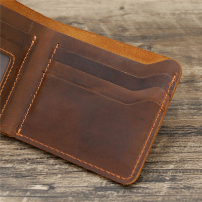 Vintage Men's Genuine Leather Coin Purse with Zipper and Classic Animal Print Pattern