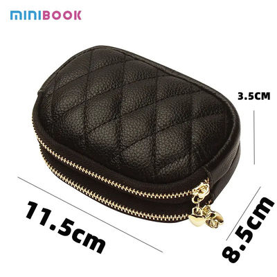 Minibook Ladies Wallets And Purse Women Key Chain Pouch Made of Genuine Cowhide Leather