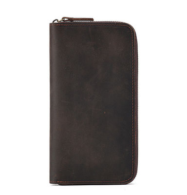 Waterproof Credit Card Wallet for Men Genuine Leather Large Capacity Multifunction Zipper Purse
