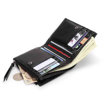 Genuine Leather Hand-woven Coin Purse Short Wallet for Men Women Unisex Sheepskin Wallet