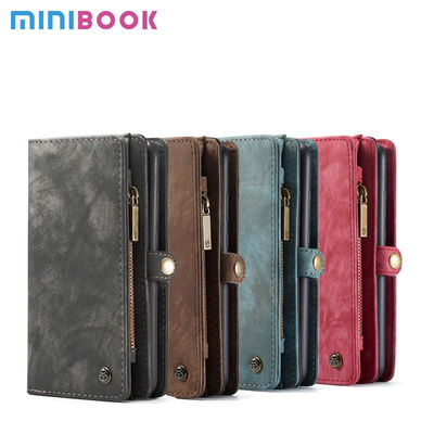 Genuine Leather Magnetic Wallet Flip Lanyard Strap Phone Case for Samsung Daily Used