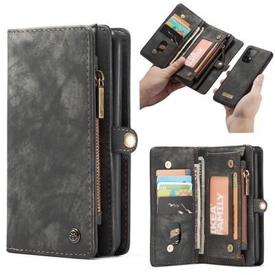 Genuine Leather Magnetic Wallet Flip Lanyard Strap Phone Case for Samsung Daily Used