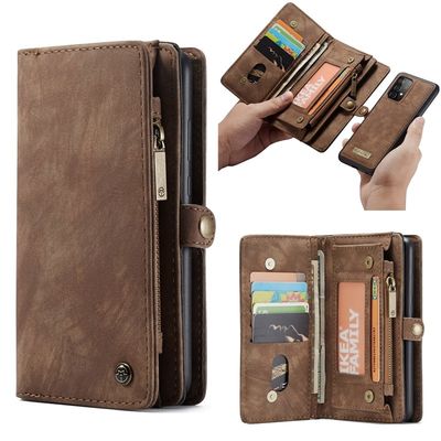 Genuine Leather Magnetic Wallet Flip Lanyard Strap Phone Case for Samsung Daily Used
