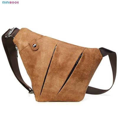 None Pattern Type Genuine Leather Minibook Crazy Horse Leather Messenger Bag for Man