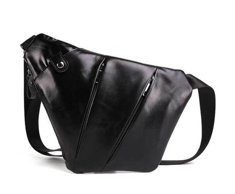 None Pattern Type Genuine Leather Minibook Crazy Horse Leather Messenger Bag for Man