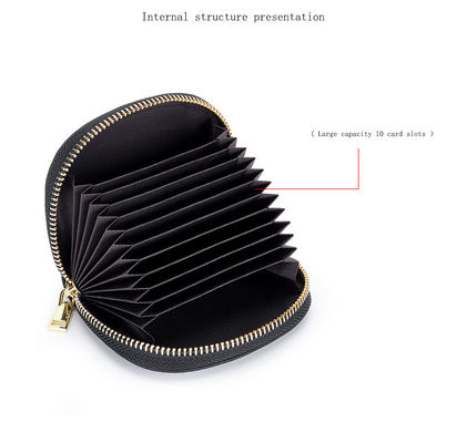 Zipper Hasp Closure Women's Ultra-thin Genuine Leather Keychain Pouch from Minibook