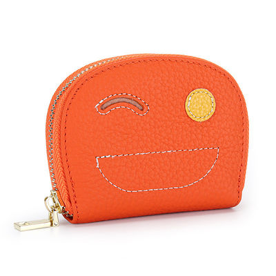 Zipper Hasp Closure Women's Ultra-thin Genuine Leather Keychain Pouch from Minibook