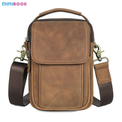 Designer Custom Logo Men'S Messenger Bag With Availiable Sample Genuine Leather