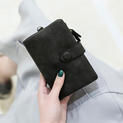 Frosted Leather Short Wallet with Large Capacity Credit Card Holders and Bifold Design