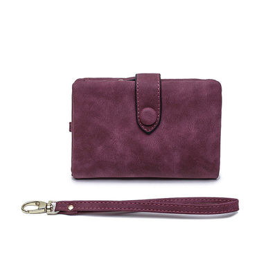 Frosted Leather Short Wallet with Large Capacity Credit Card Holders and Bifold Design