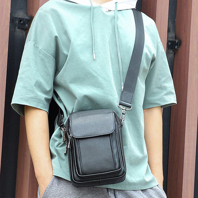 Designer Custom Logo Men'S Messenger Bag With Availiable Sample Genuine Leather