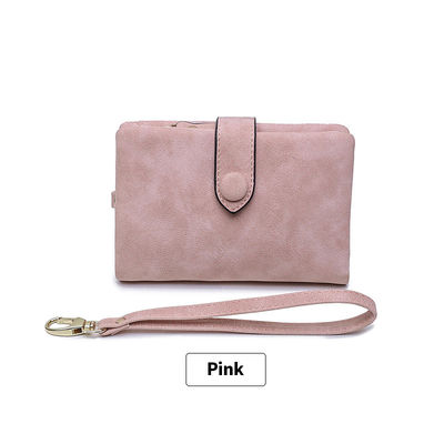 Frosted Leather Short Wallet with Large Capacity Credit Card Holders and Bifold Design