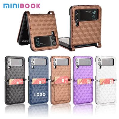 Shockproof Luxury Square Leather Phone Case For Samsung Galaxy Z Flip 4 Back Bumper