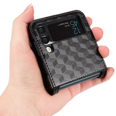 Shockproof Luxury Square Leather Phone Case For Samsung Galaxy Z Flip 4 Back Bumper