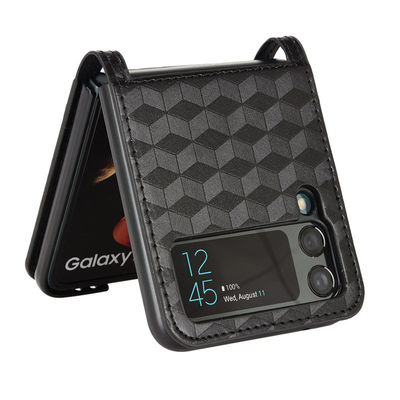 Shockproof Luxury Square Leather Phone Case For Samsung Galaxy Z Flip 4 Back Bumper