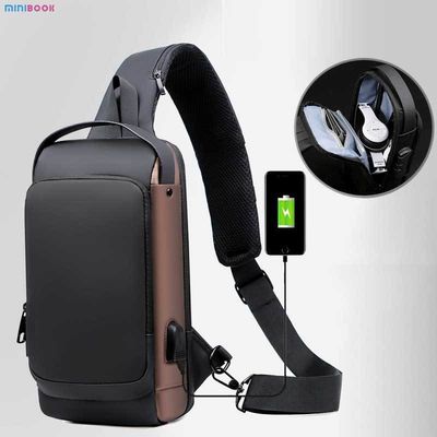Daily Life Men's Motorcycle Bag with Password Lock Keep Your Belongings Safe and Organized