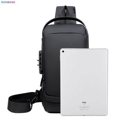 Daily Life Men's Motorcycle Bag with Password Lock Keep Your Belongings Safe and Organized