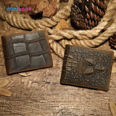 High Qualtiy Minibook Crocodile Embossed Men's Leather Wallet
