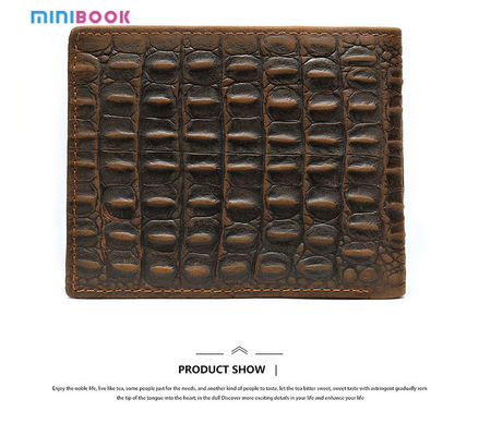 High Qualtiy Minibook Crocodile Embossed Men's Leather Wallet
