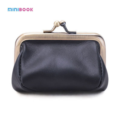 OEM ODM Acceptable Minibook Ladies Wallet With Handmade Leather And Gold Storage