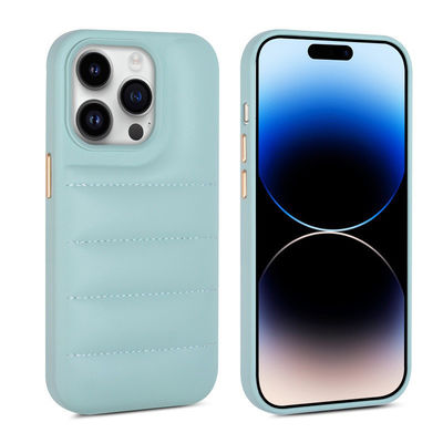MN-1737 Cute Candy Color Puffer Phone Cover With Holder for iPhone 13 14 15 Pro Max