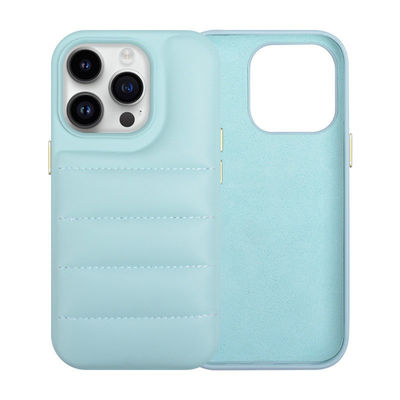 MN-1737 Cute Candy Color Puffer Phone Cover With Holder for iPhone 13 14 15 Pro Max