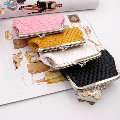Minibook Custom Logo 4 Inch Weave Coin Pouch Women Wallet For Daily Organization