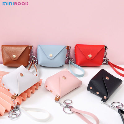 Customized Logo Genuine Leather Minibook Coin Purse for Coin Lanyard Bag