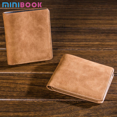 Custom Logo Short Card Holder Purse Two Fold PU Leather Wallet for Multicard Storage