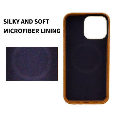 Custom Logo Avaliable Genuine Pebble Leather Phone Case for iPhone 14 13 12 11 Pro Max