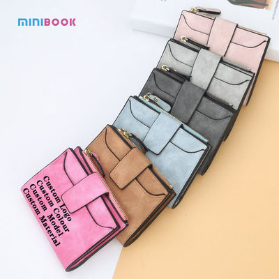 ISO9001 Certified Minibook PU Leather Purse Chain Card Holder Wallet for Ladies