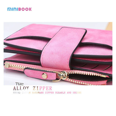 ISO9001 Certified Minibook PU Leather Purse Chain Card Holder Wallet for Ladies