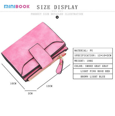 ISO9001 Certified Minibook PU Leather Purse Chain Card Holder Wallet for Ladies