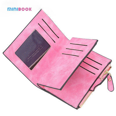 ISO9001 Certified Minibook PU Leather Purse Chain Card Holder Wallet for Ladies