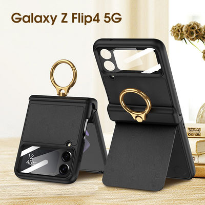 Ultra-thin Vegan Skin Magnetic Suction Bracket Flip Case for Samsung Flip 4 2023 5G