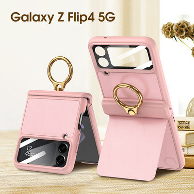Ultra-thin Vegan Skin Magnetic Suction Bracket Flip Case for Samsung Flip 4 2023 5G