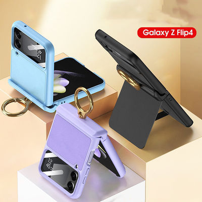 Ultra-thin Vegan Skin Magnetic Suction Bracket Flip Case for Samsung Flip 4 2023 5G