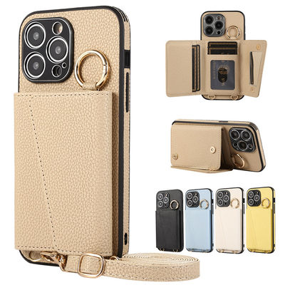 iPhone 14 15 Pro Max Vegan Cellphone Bag Crossbody with Removable Shoulder Strap and Card Holder