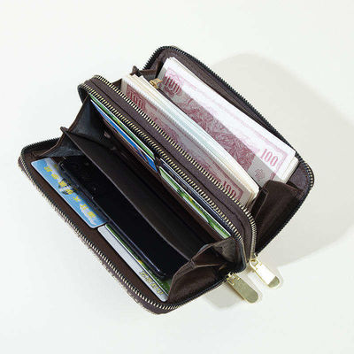 Large Capacity Long Women Leather Card Holder Wallet with Double Zipper Fashionable Look