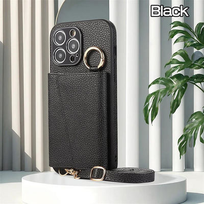 iPhone 14 15 Pro Max Vegan Cellphone Bag Crossbody with Removable Shoulder Strap and Card Holder