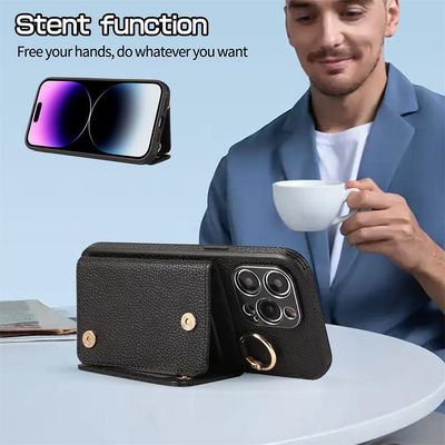 iPhone 14 15 Pro Max Vegan Cellphone Bag Crossbody with Removable Shoulder Strap and Card Holder