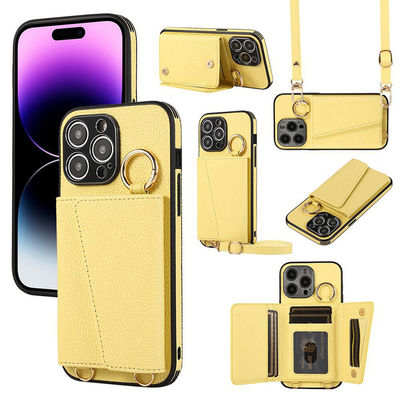iPhone 14 15 Pro Max Vegan Cellphone Bag Crossbody with Removable Shoulder Strap and Card Holder