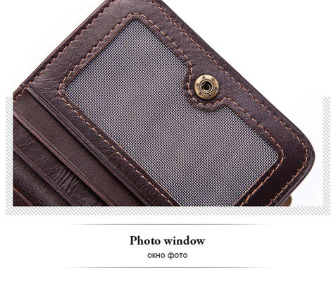 Minibook Cowhide Wallet for Men Genuine Leather Slim Money Clip and Zipper Coins Purse